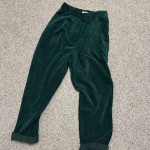Topshop Teal Corduroy Trousers